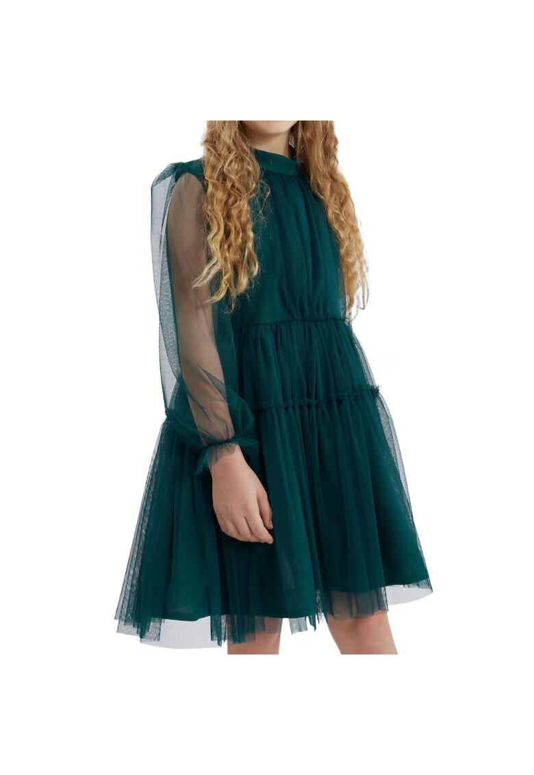 ZOYA Fashion Рокля за момиче Oktavia - изумрудено зелена - с нежен тюл и памучна подплата - идеална за специални събития - Зелен
