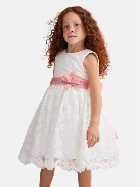 Abel & Lula Елегантна рокля 5035 Бял Regular Fit