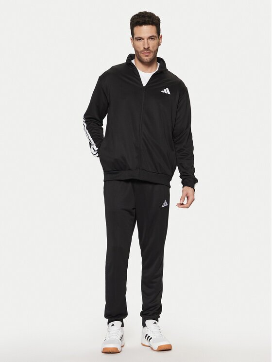 adidas Анцуг Sportswear Basic 3-Stripes JC5375 Черен Regular Fit