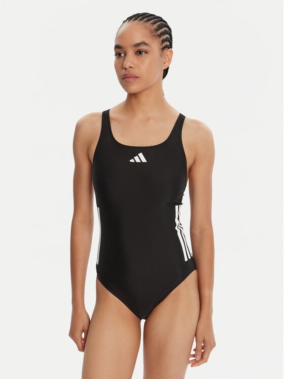 adidas Бански костюм 3-Stripes JN8119 Черен Slim Fit