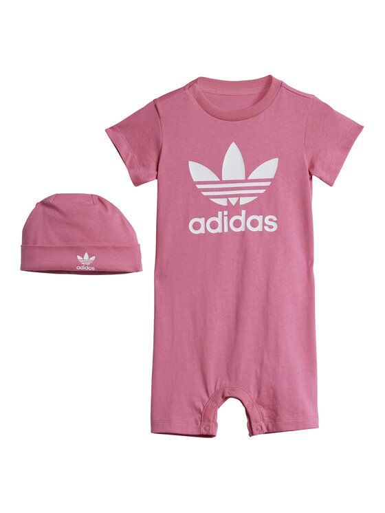 adidas Бебешки гащеризон без стъпала Gift Set JY1134 Розов