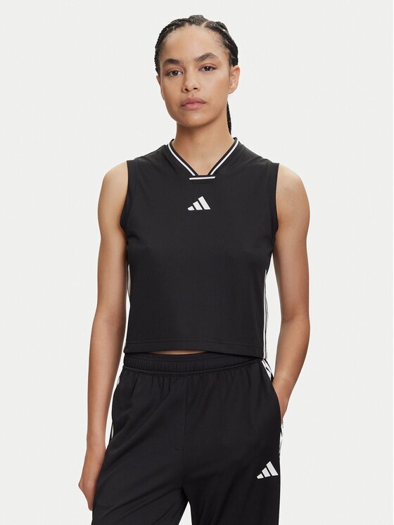 adidas Блуза Tiro Cut 3-Stripes Mesh JG4115 Черен Regular Fit