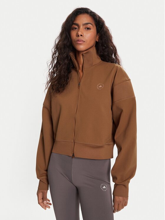 adidas by Stella McCartney Суитшърт Knitted Track Top JX6782 Кафяв Regular Fit