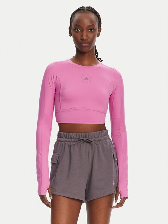 adidas by Stella McCartney Тениска от техническо трико TrueStrength JJ1644 Розов Slim Fit