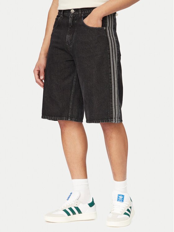 adidas Дънкови шорти adicolor Firebird KD1498 Черен Loose Fit