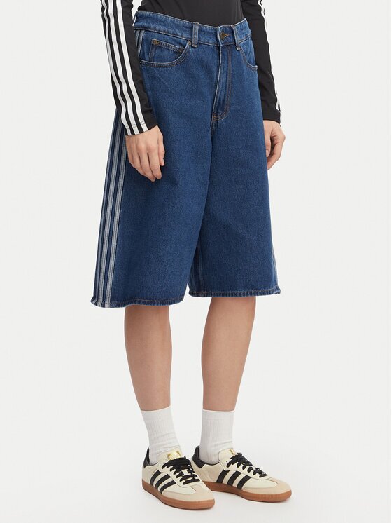 adidas Дънкови шорти Firebird Jorts KD2915 Син Oversize