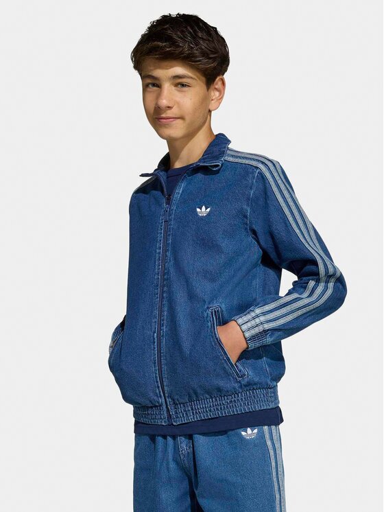 adidas Дънково яке Firebird KE2849 Син Loose Fit
