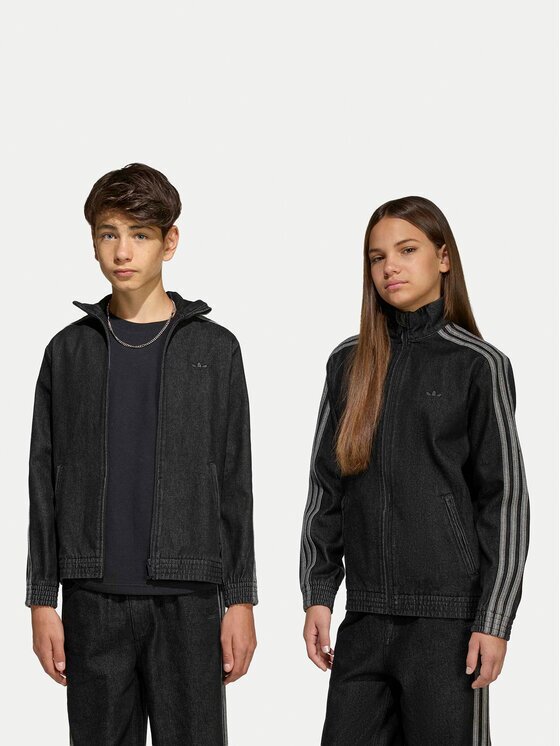 adidas Дънково яке Firebird KE2965 Черен Loose Fit