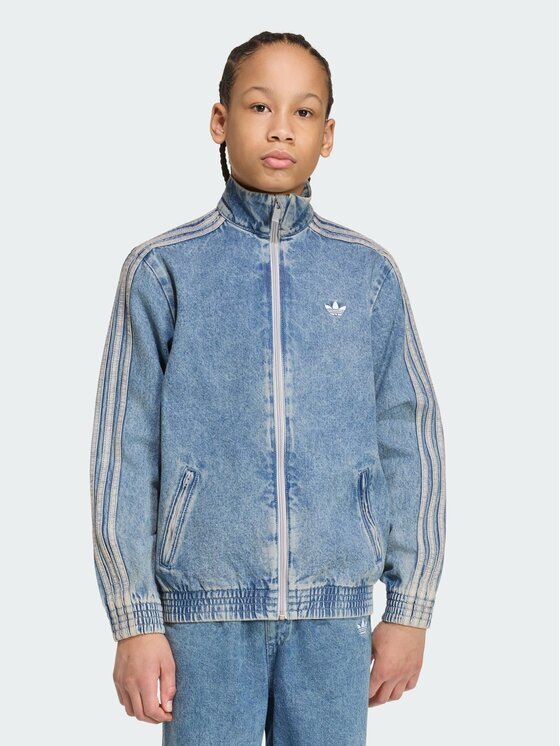 adidas Дънково яке Firebird Loose Denim Track Top KR6530 Regular Fit