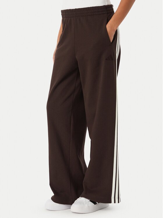 adidas Долнище анцуг 3-Stripes KW7703 Тъмнокафяв Wide Leg