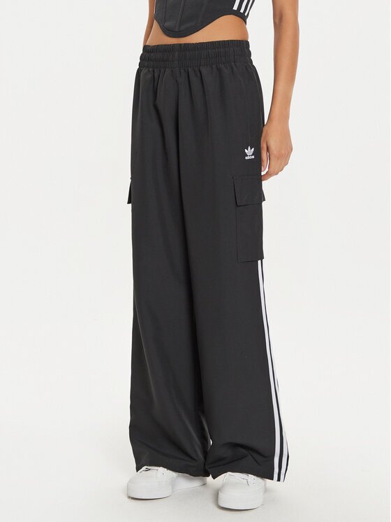 adidas Долнище анцуг adicolor 3-Stripes JF1292 Черен Loose Fit