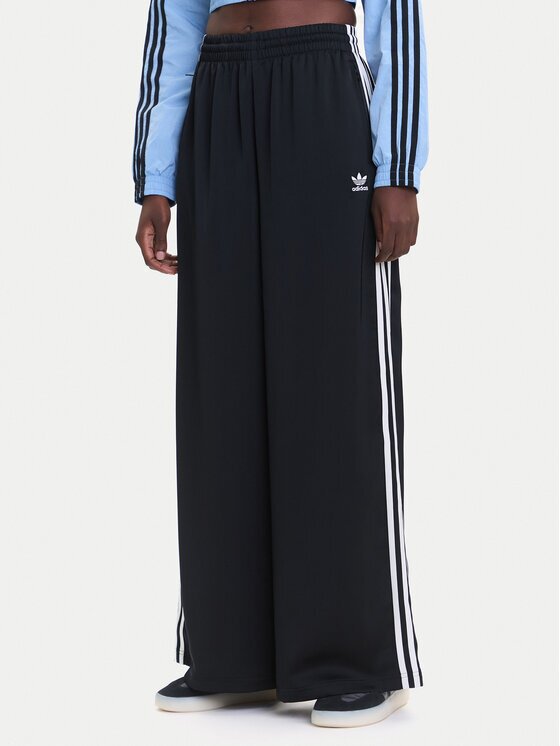 adidas Долнище анцуг adicolor Satin IU2520 Черен Wide Leg