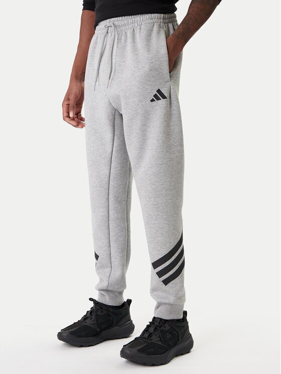adidas Долнище анцуг Future Icons 3-Stripes JD4867 Сив Regular Fit