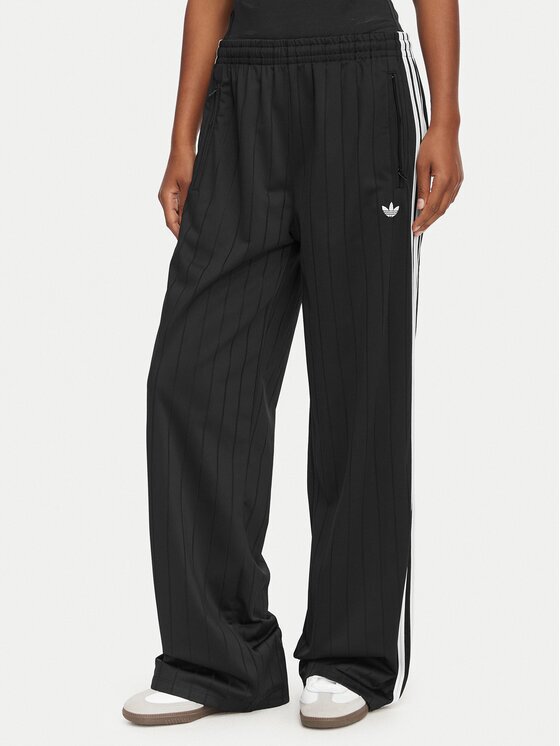 adidas Долнище анцуг Pinstripe Firebird KS6787 Черен Loose Fit