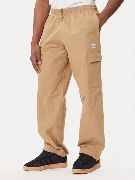 adidas Долнище анцуг Trefoil Essentials JX3912 Бежов Loose Fit
