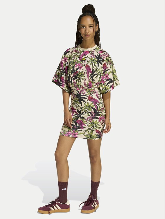 adidas Ежедневна рокля Farm Rio KD2193 Цветен Oversize