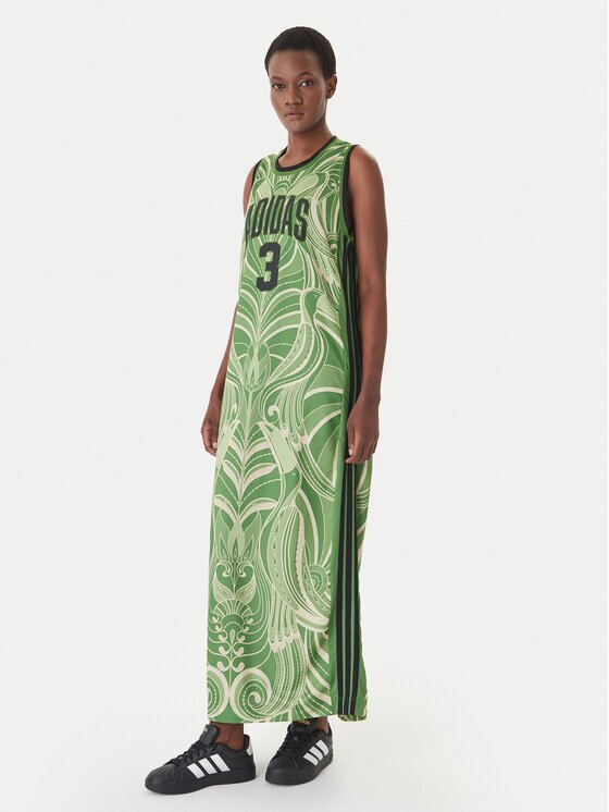 adidas Ежедневна рокля Farm Rio Premium KD4620 Зелен Slim Fit