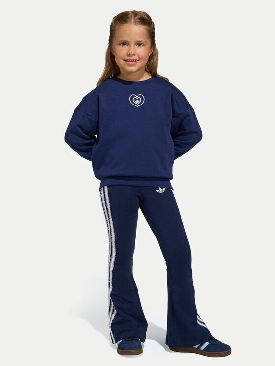 adidas Комплект суитшърт и клин Disney KE0484 Тъмносин Slim Fit