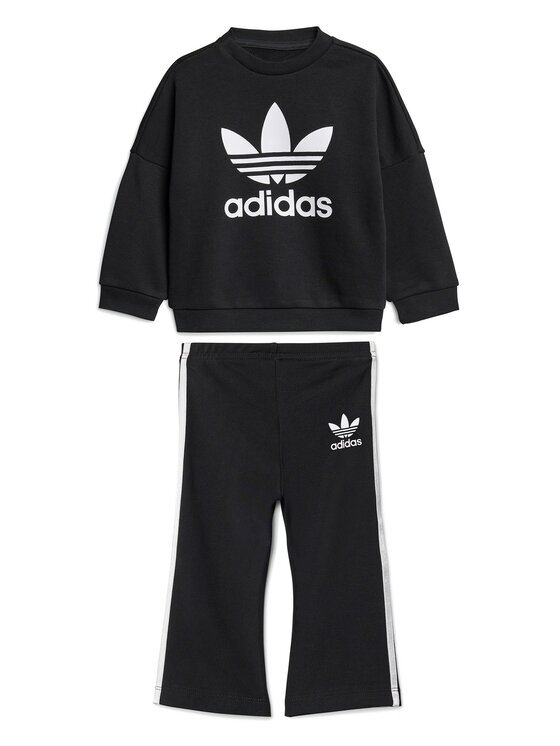 adidas Комплект суитшърт и клин JC7867 Черен Flared Fit