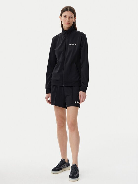 adidas Комплект суитшърт и спортни шорти Essentials Linear JD5432 Черен Regular Fit