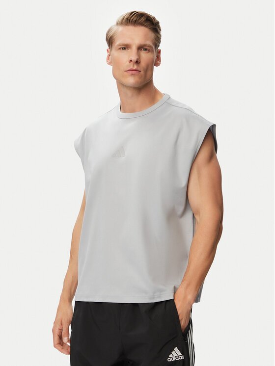 adidas Мъжки топ Soft Lux KE5887 Сив Loose Fit
