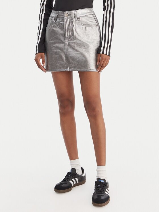 adidas Мини пола 3-Stripes KD2899 Сребрист Regular Fit