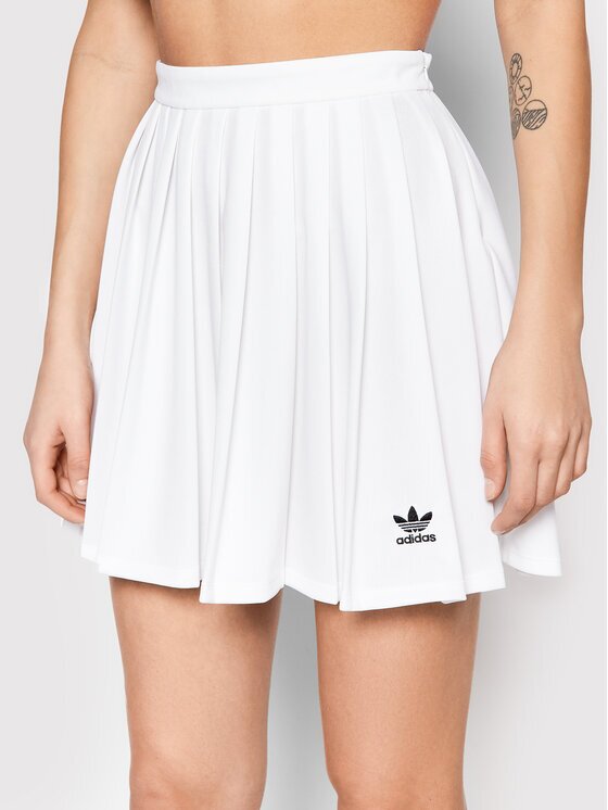 adidas Плисирана пола HG6305 Бял Regular Fit
