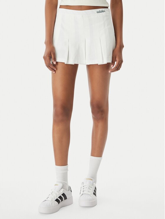 adidas Плисирана пола Seasonal Essentials Colorpop JZ0193 Бял Loose Fit
