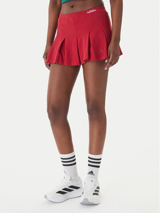 adidas Плисирана пола Seasonal Essentials Colorpop KD3372 Червен Loose Fit