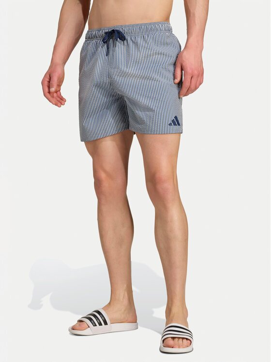 adidas Плувни шорти Seersucker Stripy JX2674 Тъмносин Regular Fit