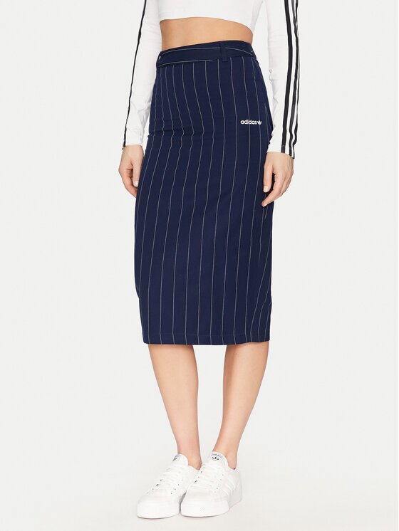 adidas Пола тип молив Pinstripe JD2576 Тъмносин Slim Fit