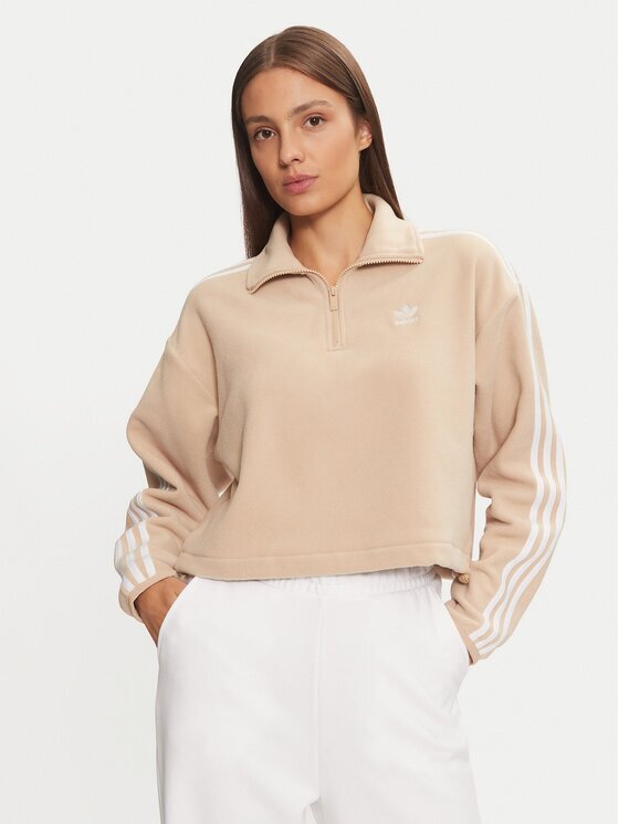 adidas Полар Polar Fleece 1/2 Zip IY7267 Бежов Loose Fit