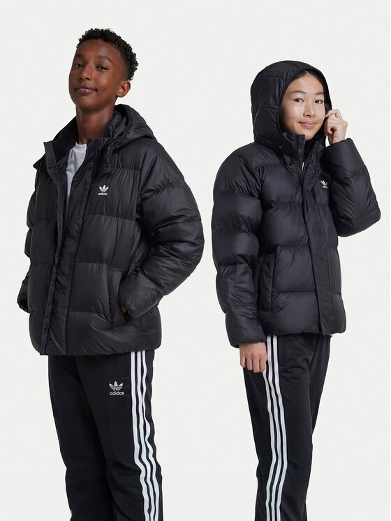 adidas Пухено яке adicolor IY7498 Черен Regular Fit