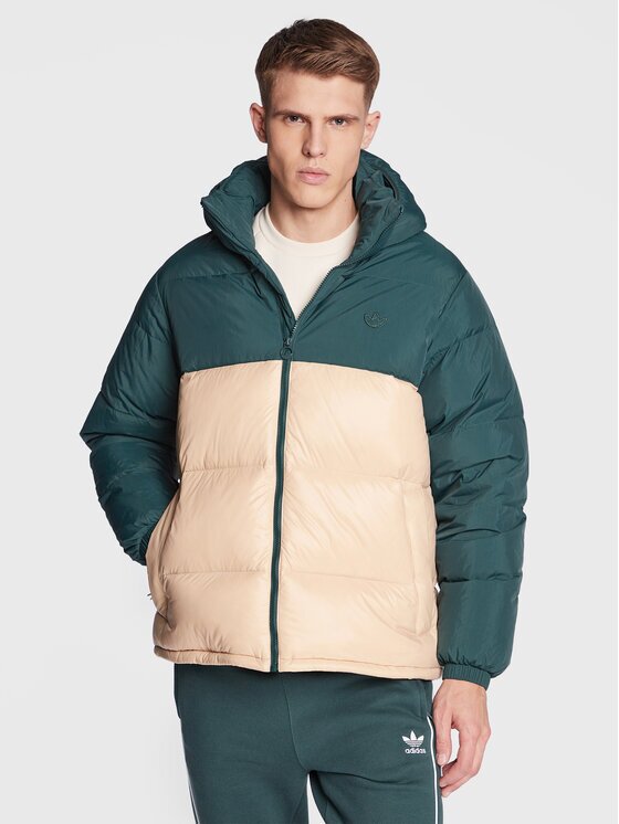 adidas Пухено яке Regen HL9187 Зелен Regular Fit