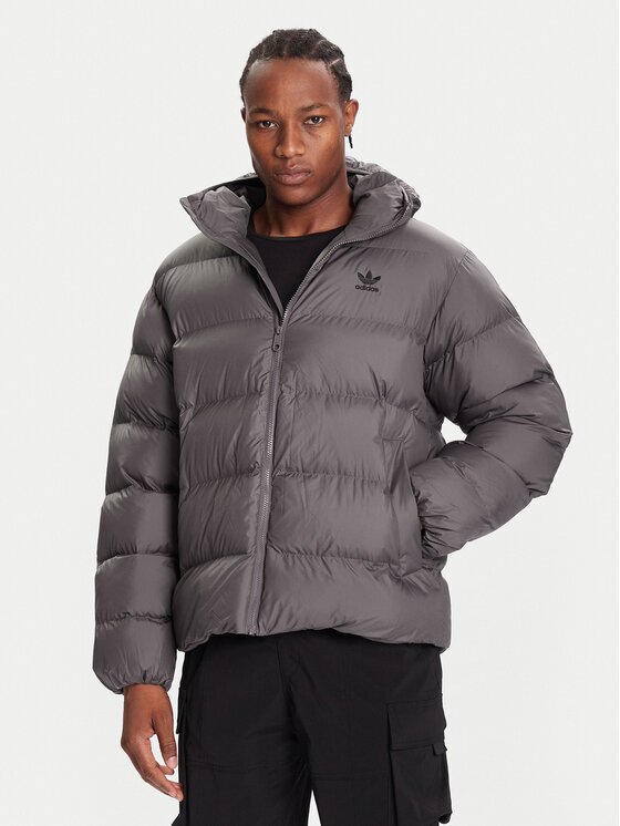 adidas Пухено яке Tonal JX4122 Сив Regular Fit