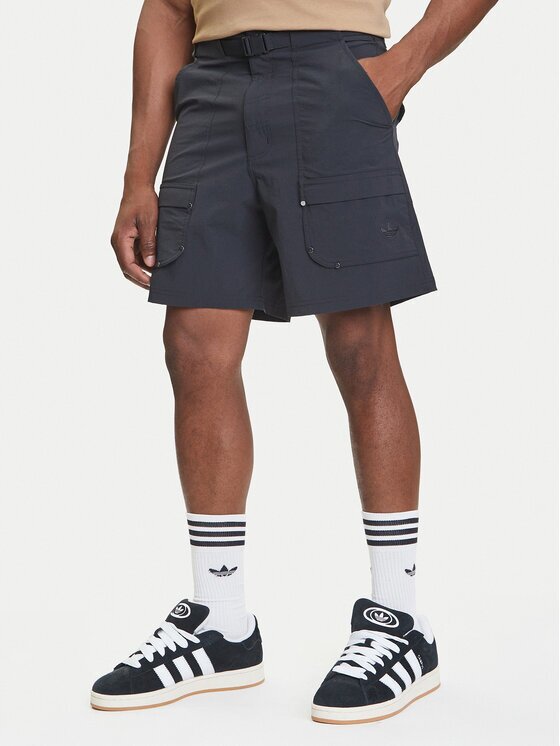 adidas Шорти от плат Premium Essentials Utility Cargo JD2107 Черен Loose Fit