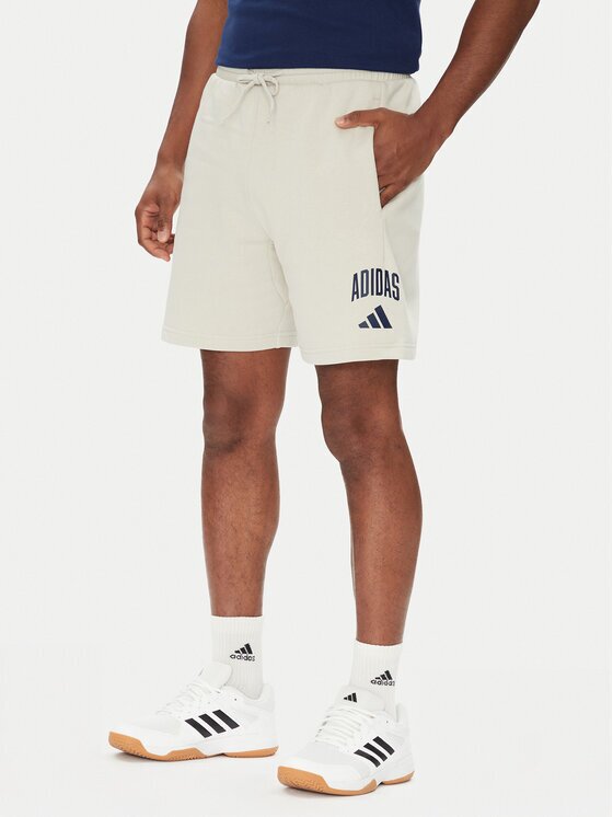 adidas Спортни шорти Collegiate JM1726 Бежов Regular Fit
