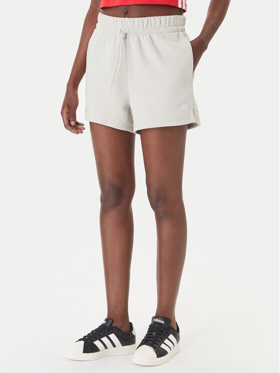 adidas Спортни шорти Essentials Small Logo Feel Cozy JC5931 Бежов Regular Fit