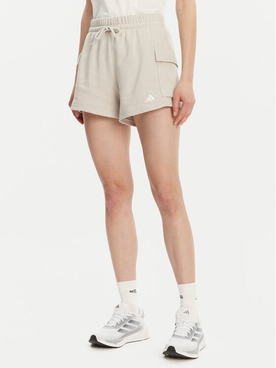adidas Спортни шорти Essentials Small Logo JC5699 Бежов Loose Fit