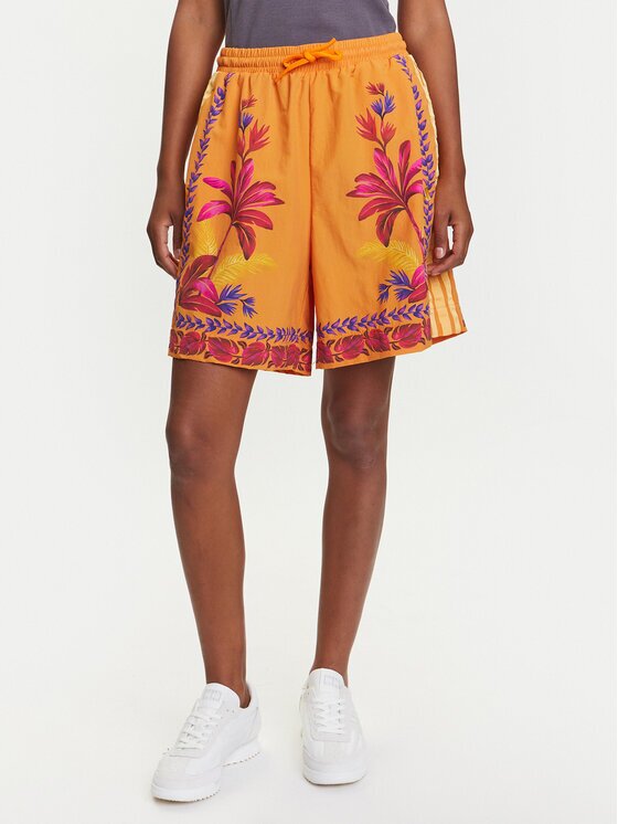 adidas Спортни шорти FARM JD6289 Оранжев Loose Fit