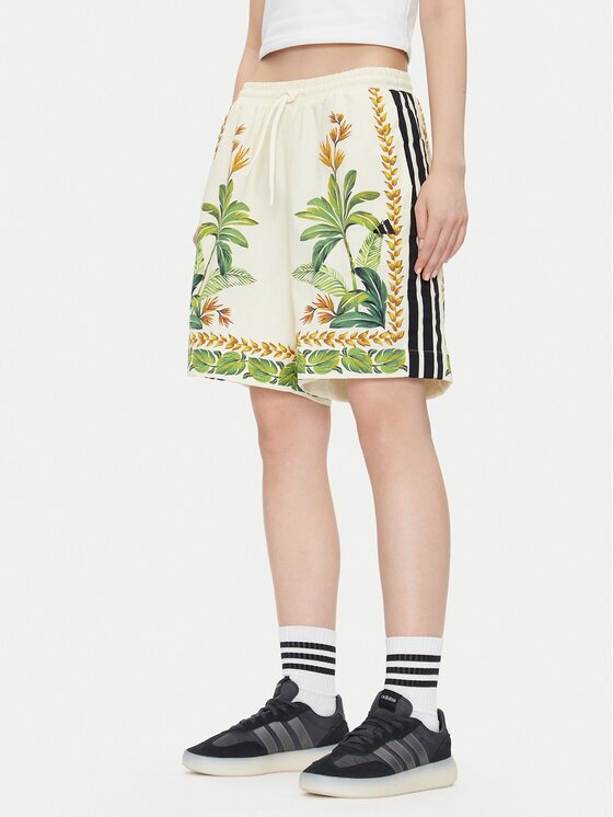 adidas Спортни шорти FARM Premium JD6288 Екрю Loose Fit