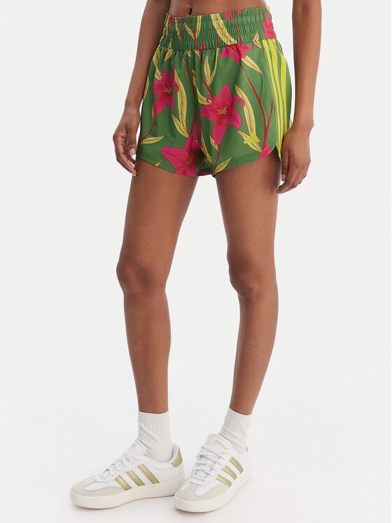 adidas Спортни шорти Farm Rio Pacer KD4624 Зелен Loose Fit