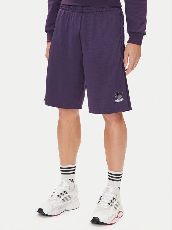adidas Спортни шорти Graphic Mesh JY2758 Виолетов Loose Fit