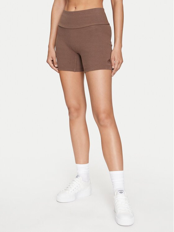 adidas Спортни шорти Lounge IY6742 Кафяв Slim Fit