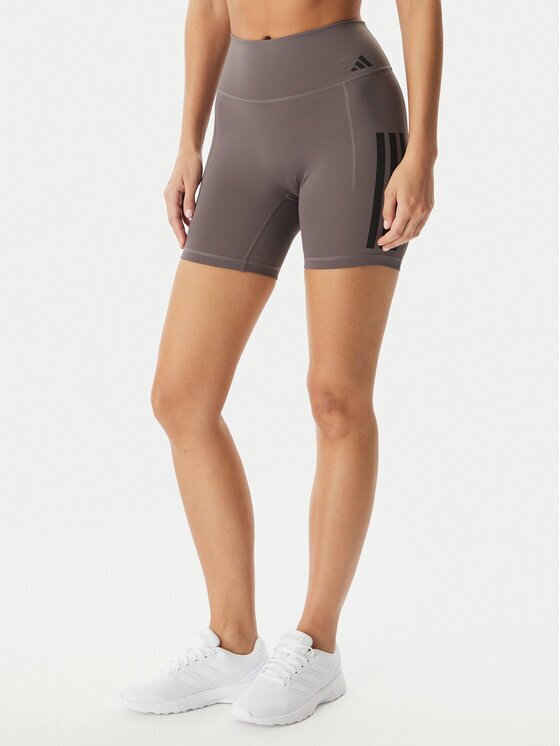 adidas Спортни шорти Optime Workout 3-Stripes JZ1099 Сив Slim Fit