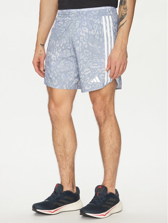 adidas Спортни шорти Own the Run 3-Stripes JD7769 Син Regular Fit