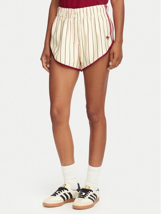 adidas Спортни шорти Pinstripe Firebird KR9553 Кремав Loose Fit