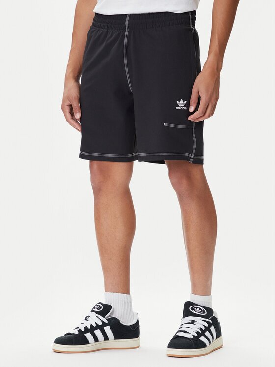adidas Спортни шорти Trefoil Essentials KA8539 Черен Loose Fit