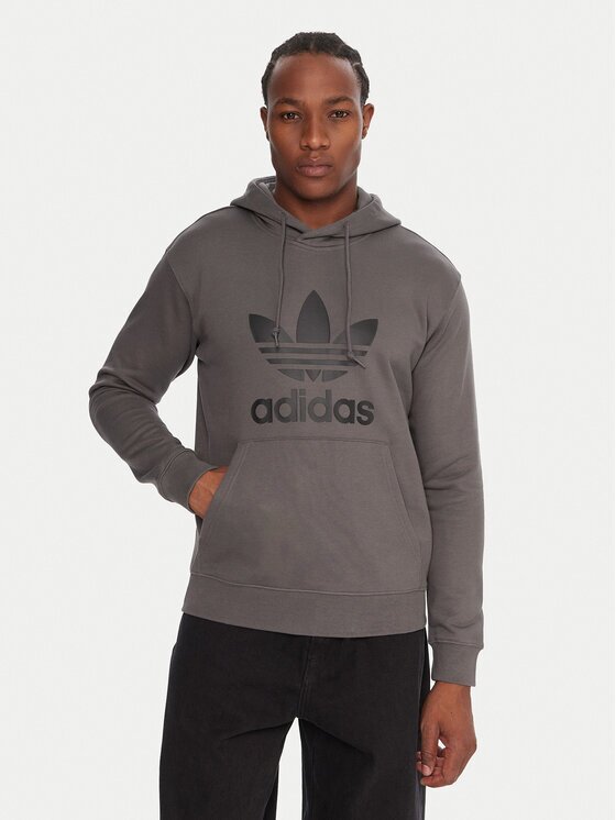 adidas Суитшърт adicolor Classics Trefoil JY3765 Сив Regular Fit