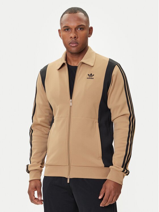 adidas Суитшърт adicolor Panel JY1427 Бежов Regular Fit